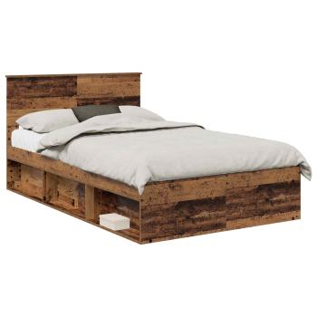 Bettrahmen mit Kopfteil Altholz 135 x 190 cm Holzwerkstoff