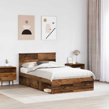 Bettrahmen mit Kopfteil Altholz 135 x 190 cm Holzwerkstoff