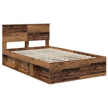 Bettrahmen mit Kopfteil Altholz 135 x 190 cm Holzwerkstoff
