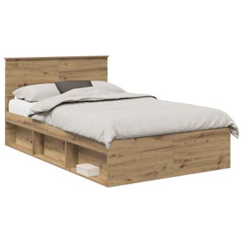 Bettrahmen Kunsthandwerk Eiche 120 x 200 cm Holzwerkstoff