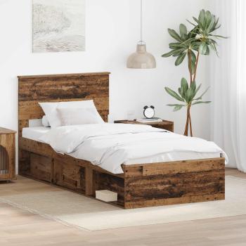 ARDEBO.de - Bettrahmen mit Kopfteil Altholz 75 x 190 cm Holzwerkstoff