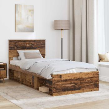 Bettrahmen mit Kopfteil Altholz 75 x 190 cm Holzwerkstoff