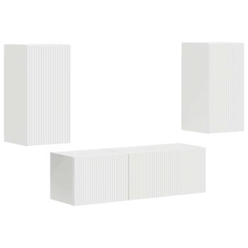 TV-Wandregal-Set 4 stk. Weiß Holzwerkstoff