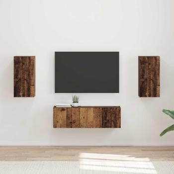 ARDEBO.de - TV-Wandregal-Set 4 Stk. Altholz Holzwerkstoff