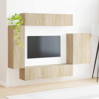 TV-Wandregal-Set 6 stk. Sonoma-Eiche