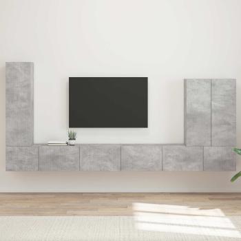 ARDEBO.de - TV-Wandregal-Set 6 Stk. Beton Grau