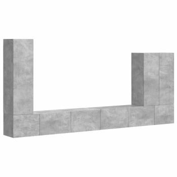 TV-Wandregal-Set 6 Stk. Beton Grau