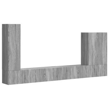 TV-Wandregal-Set 6 Stk. Graues Sonoma