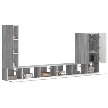 TV-Wandregal-Set 6 Stk. Graues Sonoma