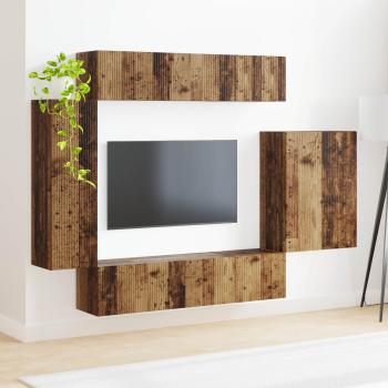 TV-Wandregal-Set 6 stk. Altholz