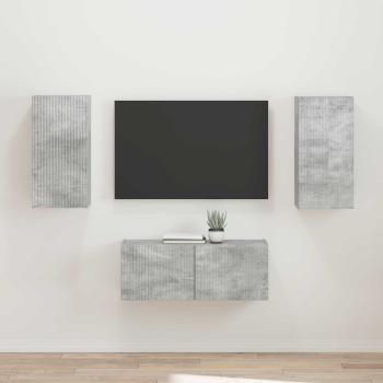 ARDEBO.de - TV-Schrankset 2 Stk. Beton Grau Holzwerkstoff