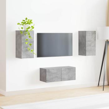 TV-Schrankset 2 Stk. Beton Grau Holzwerkstoff