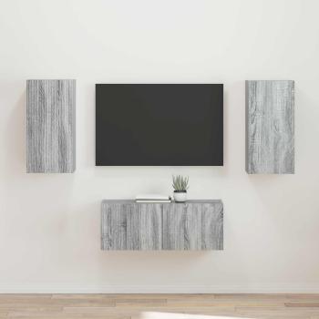 ARDEBO.de - TV-Schrankset 2 Stk. Graues Sonoma Holzwerkstoff
