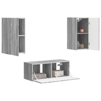 TV-Schrankset 2 Stk. Graues Sonoma Holzwerkstoff
