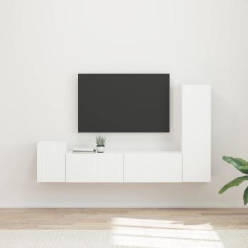 ARDEBO.de - TV-Schrankset 4 stk. Weiß Holzwerkstoff