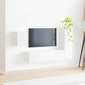 TV-Schrankset 4 stk. Weiß Holzwerkstoff