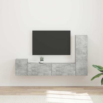 ARDEBO.de - TV-Schrankset 4 Stk. Beton Grau Holzwerkstoff