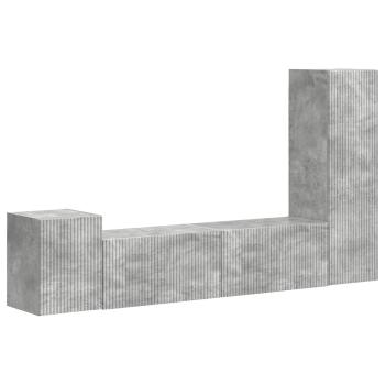 TV-Schrankset 4 Stk. Beton Grau Holzwerkstoff