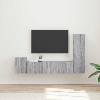 ARDEBO.de - TV-Schrankset 4 Stk. Graues Sonoma Holzwerkstoff