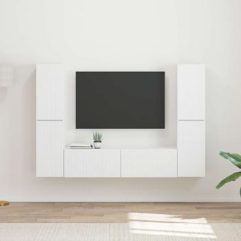 ARDEBO.de - TV-Schrankset 6 Stk. Weiß Holzwerkstoff