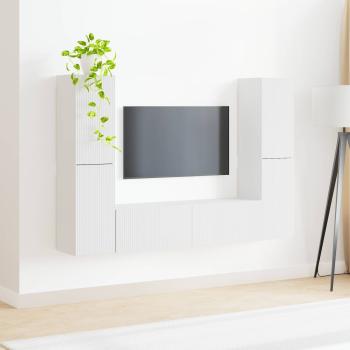 TV-Schrankset 6 Stk. Weiß Holzwerkstoff