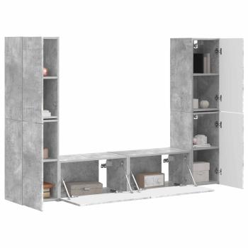 TV-Schrankset 6 Stk. Beton Grau Holzwerkstoff