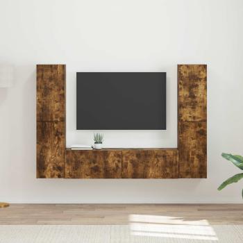 ARDEBO.de - TV-Schrankset 6 Stk. Geräucherte Eiche Holzwerkstoff