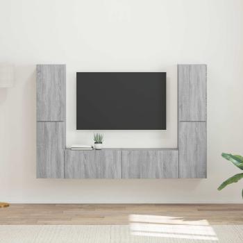 ARDEBO.de - TV-Schrankset 6 Stk. Graues Sonoma Holzwerkstoff