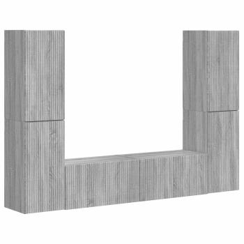 TV-Schrankset 6 Stk. Graues Sonoma Holzwerkstoff