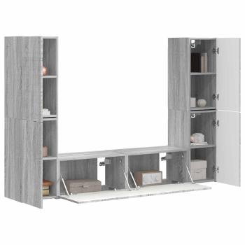 TV-Schrankset 6 Stk. Graues Sonoma Holzwerkstoff