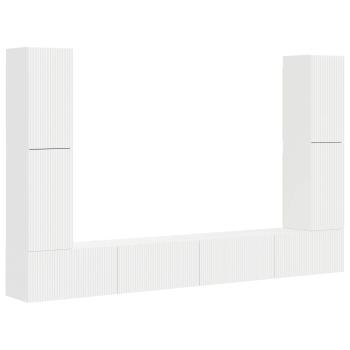 TV-Schrankset 8 Stk. Weiß Holzwerkstoff