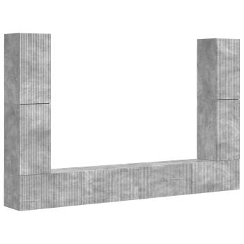 TV-Schrankset 8 Stk. Beton Grau Holzwerkstoff
