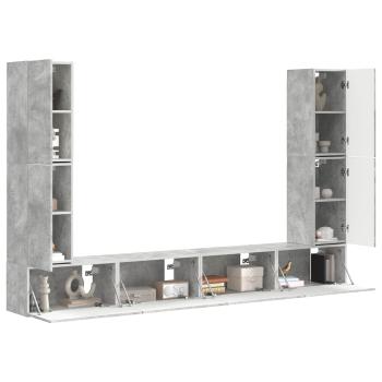 TV-Schrankset 8 Stk. Beton Grau Holzwerkstoff