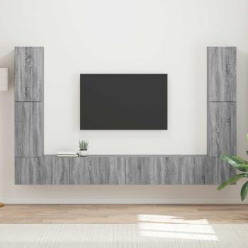 ARDEBO.de - TV-Schrankset 8 Stk. Graues Sonoma Holzwerkstoff