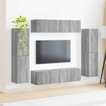 TV-Schrankset 8 Stk. Graues Sonoma Holzwerkstoff