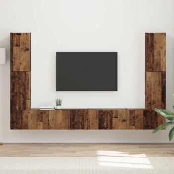 ARDEBO.de - TV-Schrankset 8 Stk. Altholz Holzwerkstoff