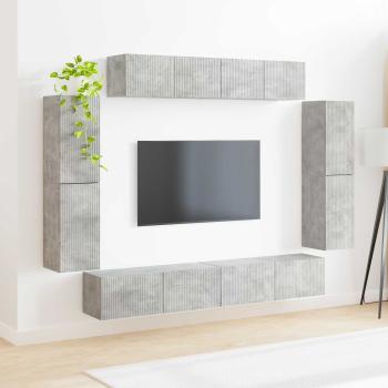 TV-Schränk 8 Stk. Beton Grau