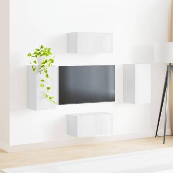 TV-Schrankset 4 Stk. Weiß Holzwerkstoff