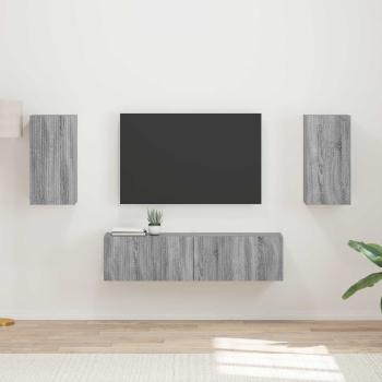ARDEBO.de - TV-Schrankset 4 Stk. Graues Sonoma Holzwerkstoff