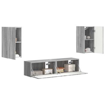 TV-Schrankset 4 Stk. Graues Sonoma Holzwerkstoff