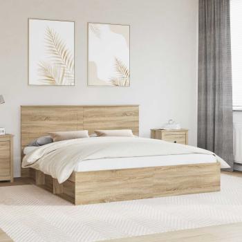 ARDEBO.de - Bettrahmen Sonoma 200 x 200 cm Massives Kiefernholz