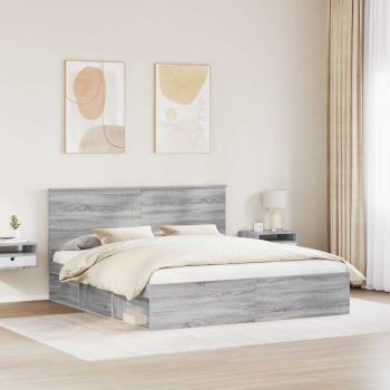 Bettrahmen Sonoma-Grau 200 x 200 cm Massives Kiefernholz