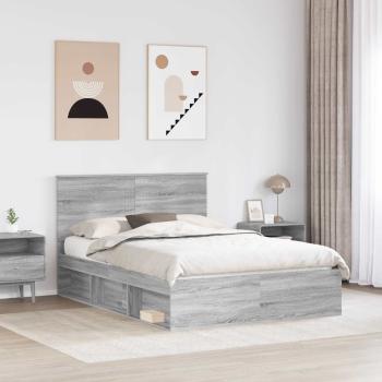 Bettrahmen Sonoma-Grau 160 x 200 cm Massives Kiefernholz