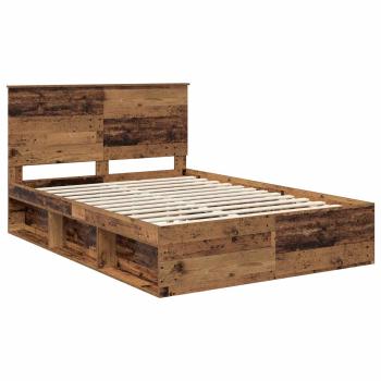 Bettrahmen Uni Altholz 150 x 200 cm Massives Kiefernholz
