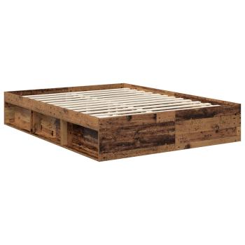 Bettrahmen Uni Altholz 150 x 200 cm Massives Kiefernholz