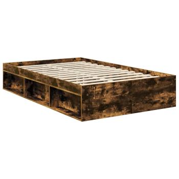 Bettrahmen Uni Räuchereiche 120 x 190 cm Massives Kiefernholz