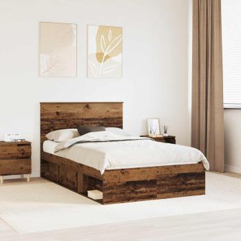 ARDEBO.de - Bettrahmen Altholz 120 x 190 cm Massives Kiefernholz