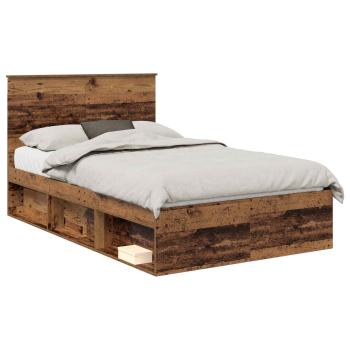 Bettrahmen Altholz 120 x 190 cm Massives Kiefernholz