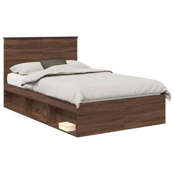Bettrahmen Braun Eichen-Optik 120 x 200 cm Massives Kiefernholz