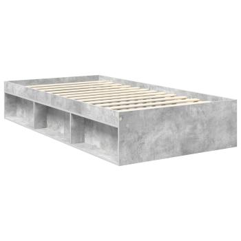 Bettrahmen Uni Beton Grau 100 x 200 cm Massives Kiefernholz